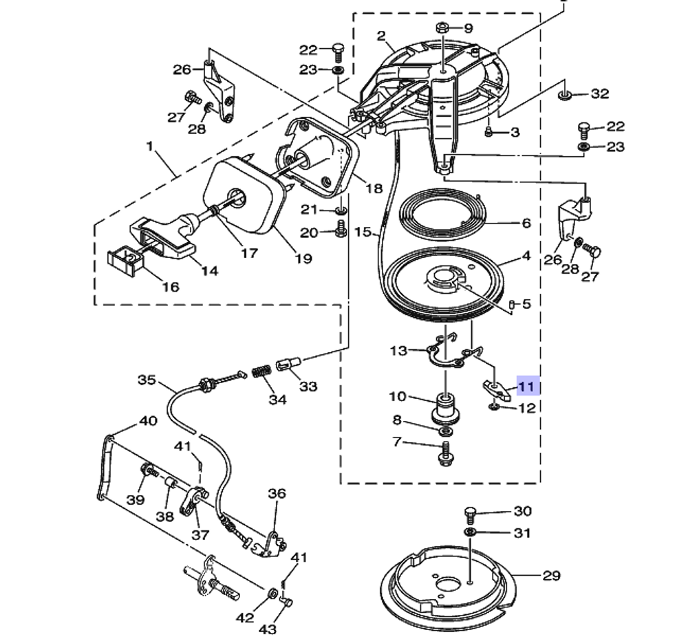 Храповик стартера Yamaha 6-15л.с. 677157410100