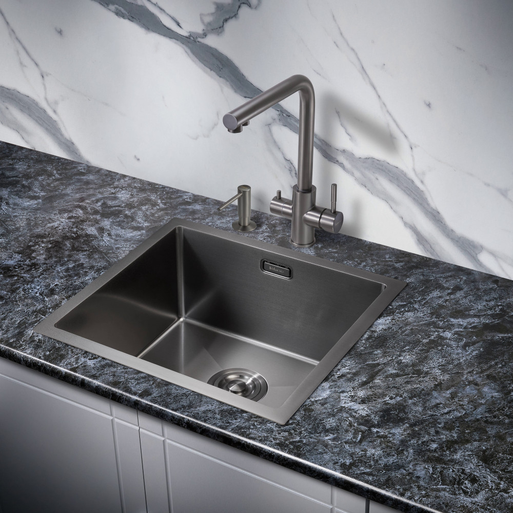 Мойка для кухни MILACIO Denia 48 Steel MC.77449 сталь воронёная