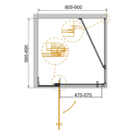 Душевой уголок Cezares Slider 90x90 SLIDER-AH-1-90-80/90-C-NERO профиль Черный матовый стекло прозрачное