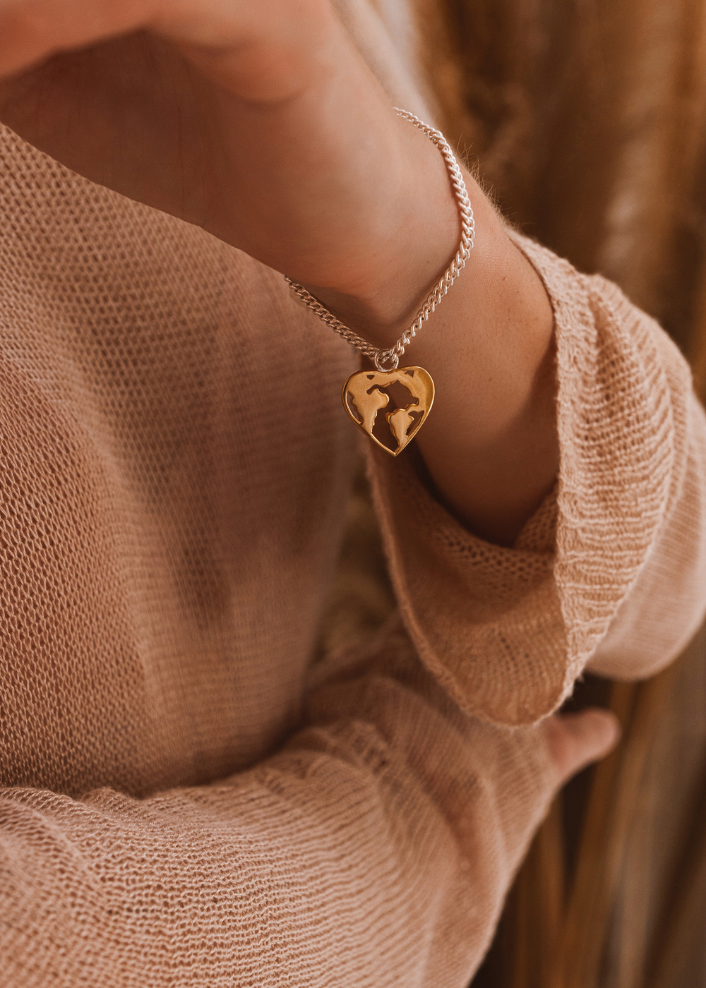 Браслет «Континенты» с позолотой