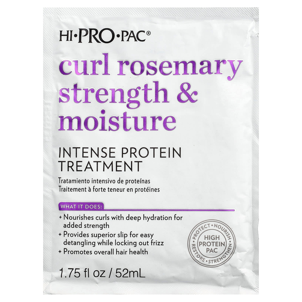 Hi Pro Pac, Curl Rosemary Strength & Moisture, средство для силы и увлажнения волос, интенсивный протеиновый уход, 52 мл (1,75 жидк. унции)