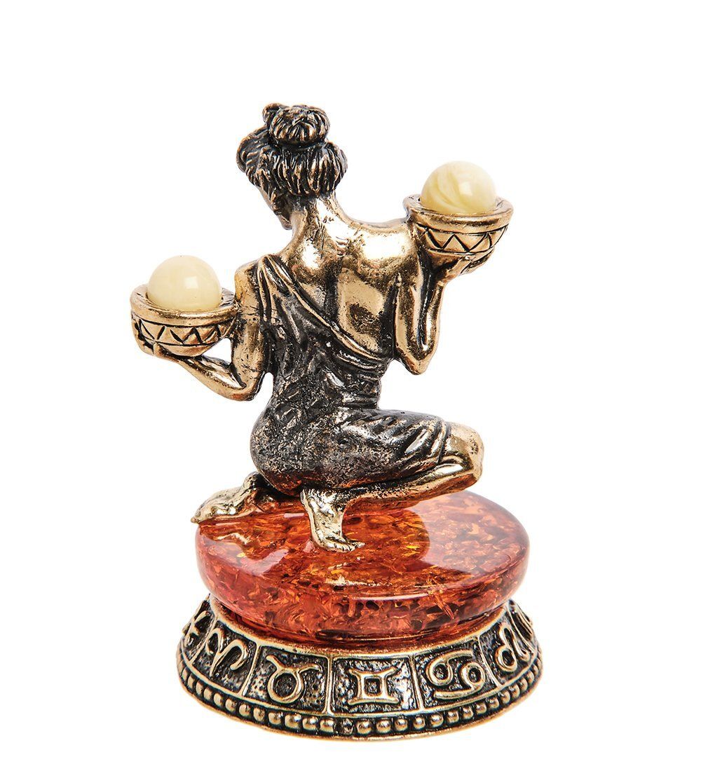 Народные промыслы AM-2730 Фигурка «Знак зодиака-Весы» (латунь, янтарь)