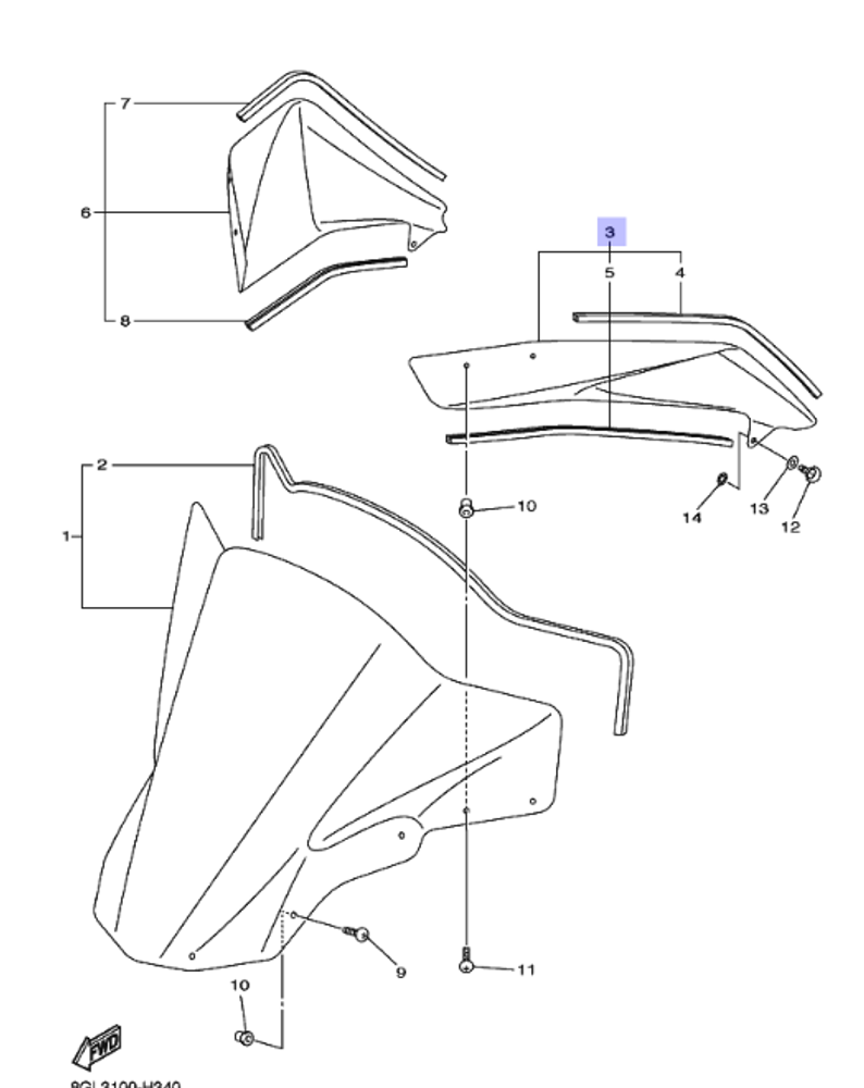 Обтекатель пластиковый Yamaha 8HL7723A00