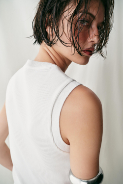 ZARA ТОП НА ПУГОВИЦАХ, БЕЛЫЙ