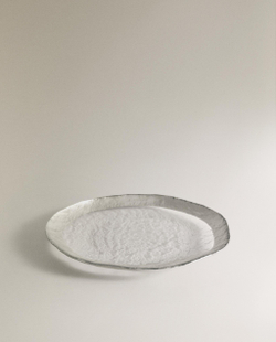 Zara Home тарелка десертная из стекла, цвет серебристый, 21 см