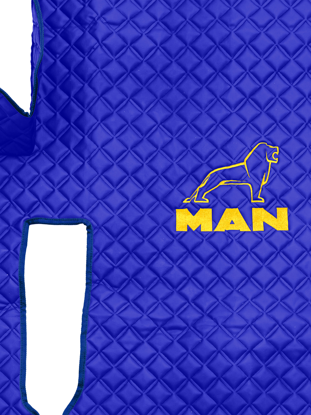 Ковры MAN TGX (автомат, механика) (экокожа, синий, синий кант, желтая вышивка)