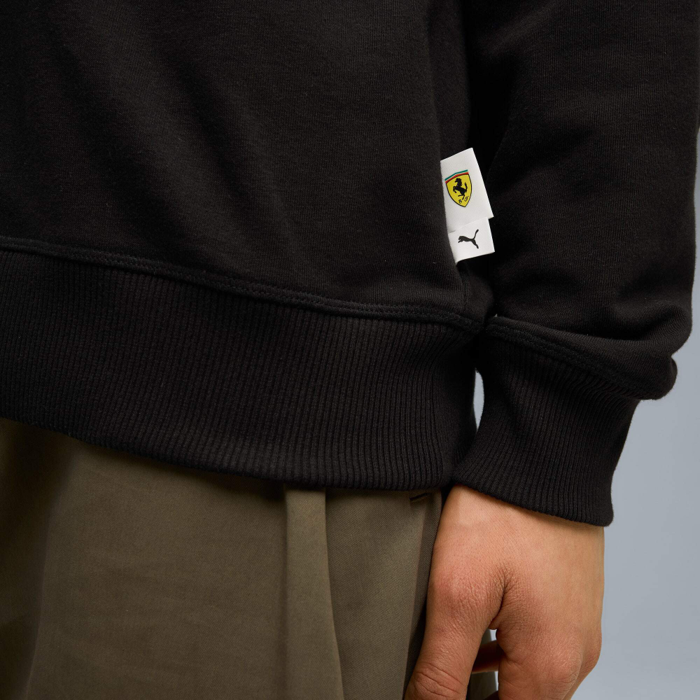 PUMA X SCUDERIA FERRARI МУЖСКАЯ ТОЛСТОВКА SPORTSWEAR SHIELD, ЧЕРНЫЙ