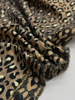 Жаккард п/э с ацетатом и люрексом Dolce&Gabbana коричневый с анималистичным принтом