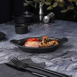 Блюдо овальное 18,5*12,5 см h3,5 см 310 мл с ручками Black Raw Stellar P.L. Proff Cuisine [4]