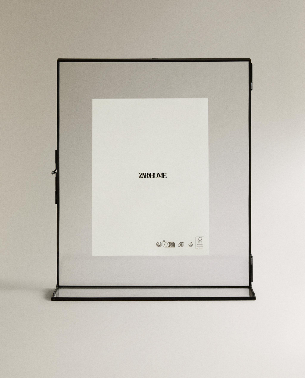 Zara Home Фоторамка из стекла, цвет чёрный, 20 см