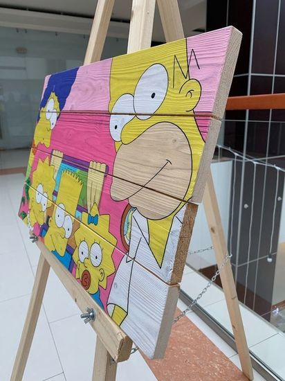 Картина на досках по мотивам Simpsons