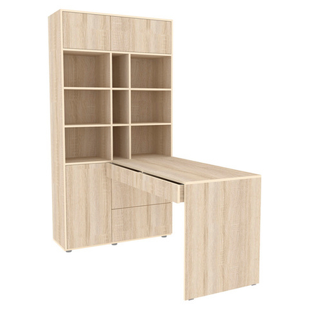 Стол письменный со стеллажом КарИВи 1000 Дуб Сонома Дуб Сонома