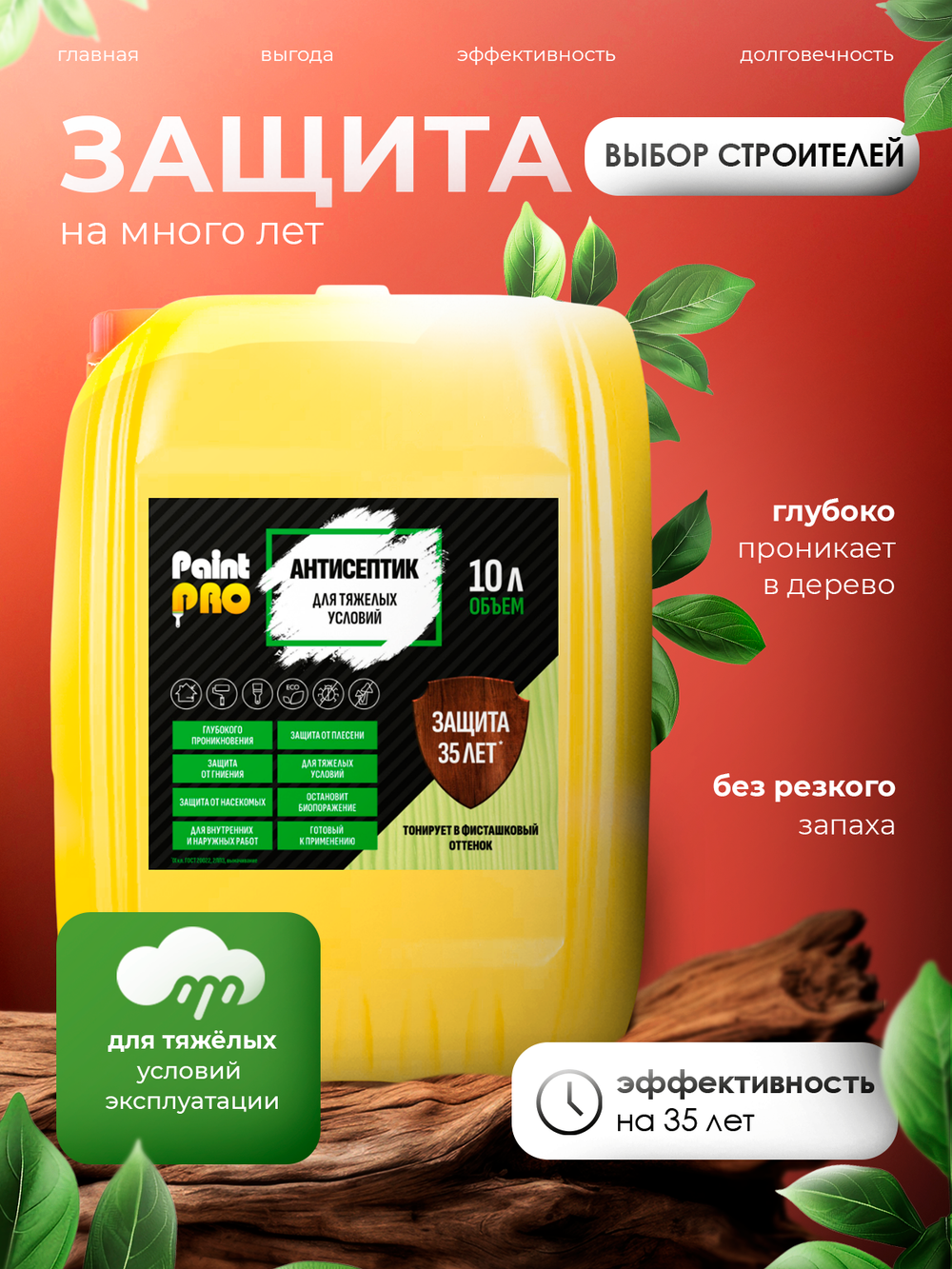 Антисептик для тяжелых условий PaintPRO 10л