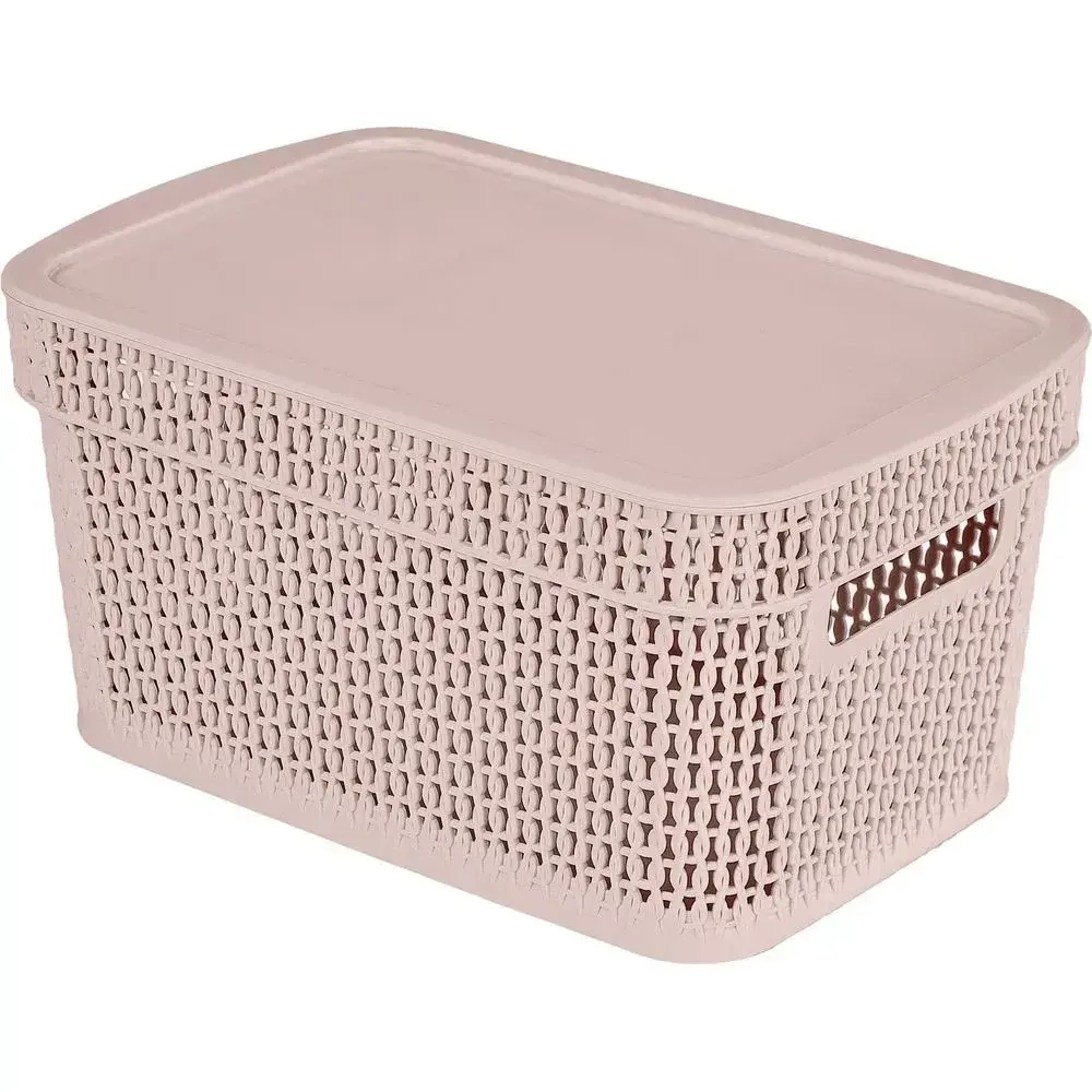 Корзина для хранения Keeplex Ajur с крышкой 5л 28,1,5х13,9см бежевый топаз