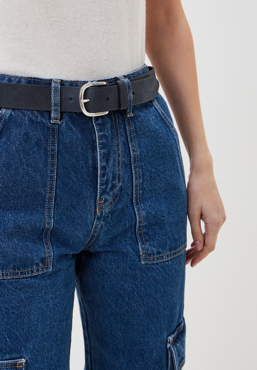 Ремень взрослый MUSTANG Leather belt in 35 mm with buckle in polished silver(Leather in a light pull-up look with vintage ch