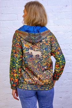 Зип худи "Средневековая пастораль", по мотивам средневекового гобелена «Пастух и пастушка»