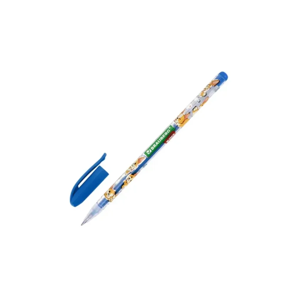 Ручки гелевые набор 6 шт. BRAUBERG KIDS CUTE ANIMALS корпус с печатью, узел 1 мм, линия письма 0,7 м