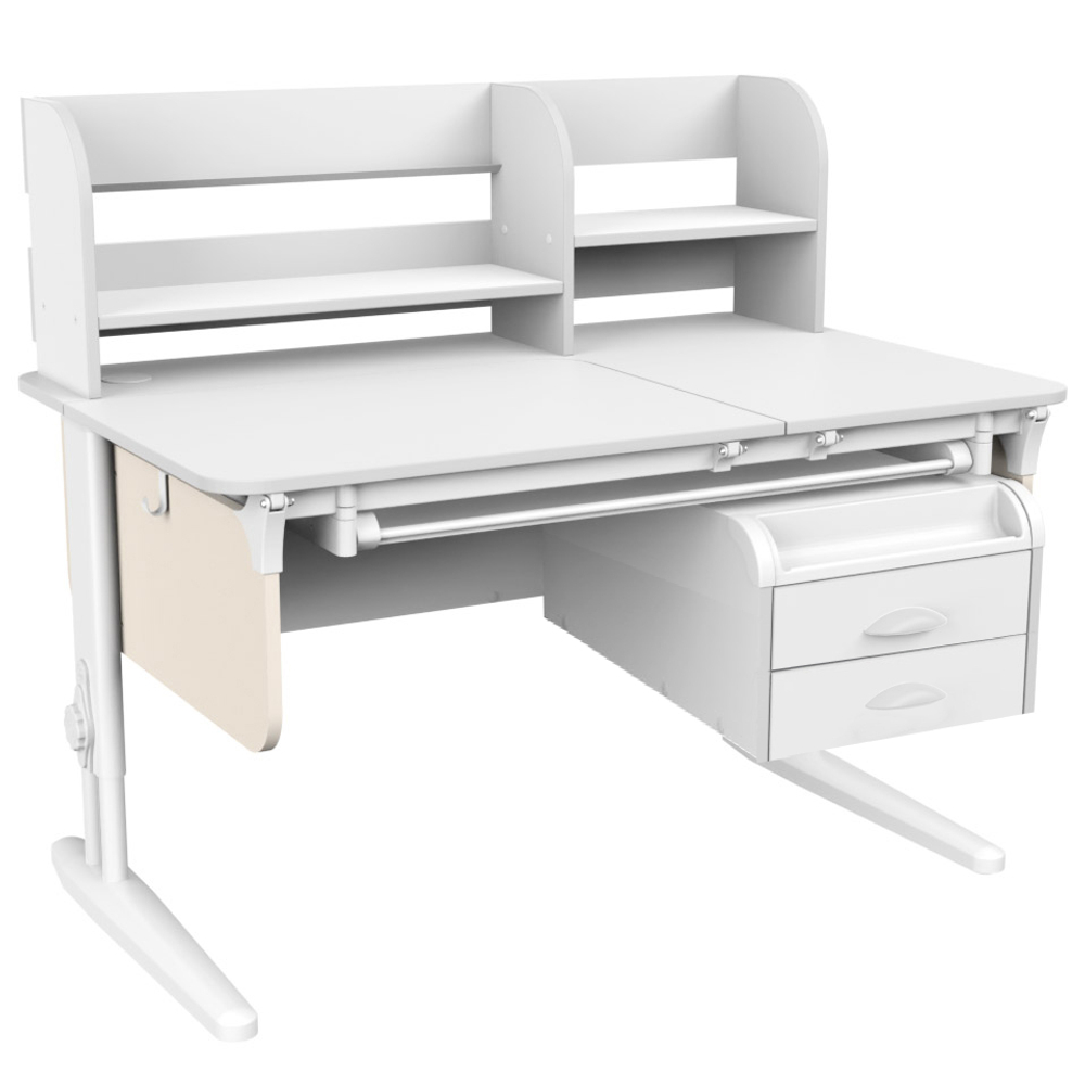 Растущая парта Дэми СУТ 62 PRO с полкой СУТ.62.250 и тумбой (1150×750 мм)