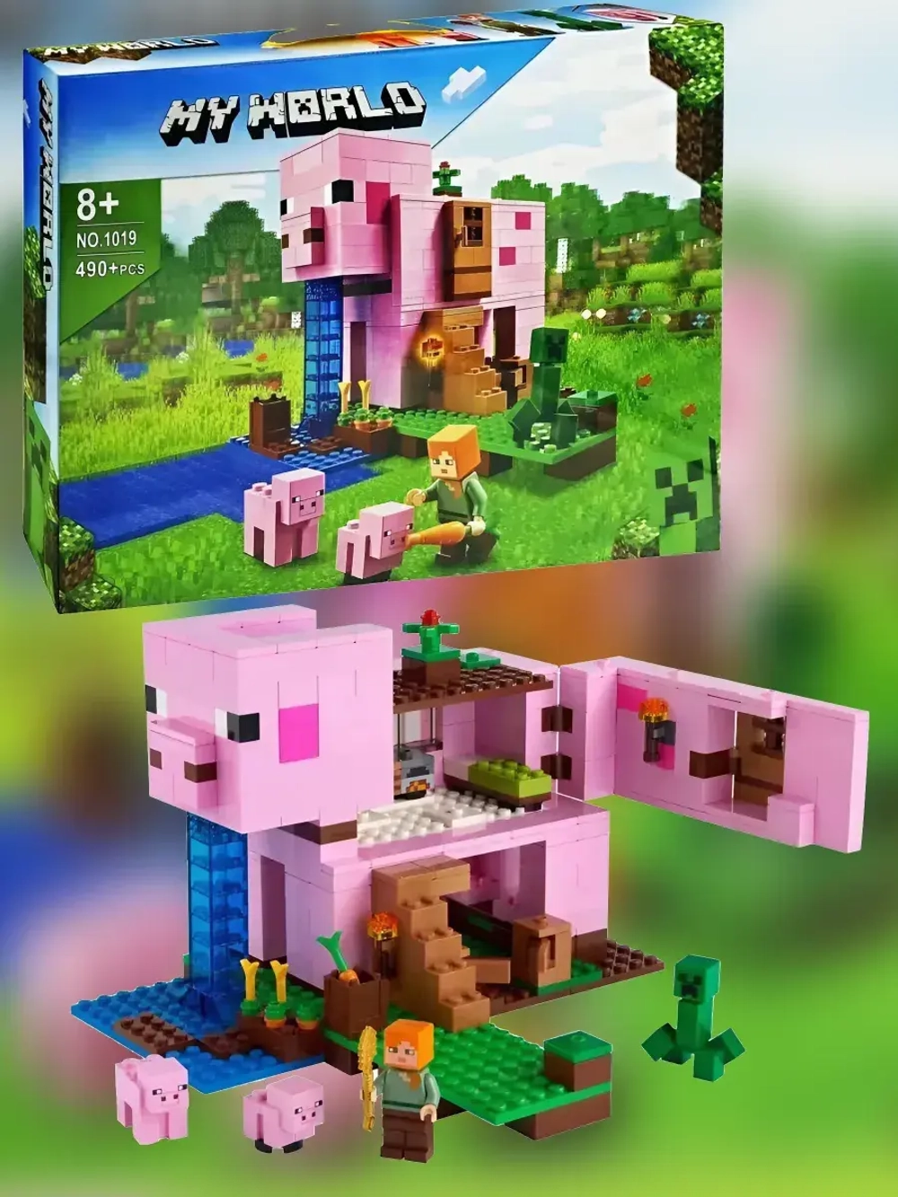 Конструктор Майнкрафт Дом-свинья 490 деталей