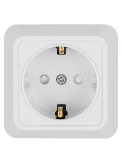 Розетка 2П+З открытой установки с з/ш IP20 16А, белая "Ладога" TDM
