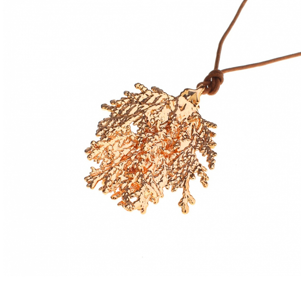 Колье лист Ester Bijoux Кипарис LF28A-RG BR