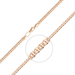 Браслет из красного золота с алмазной гранью (плетение «Бисмарк»)