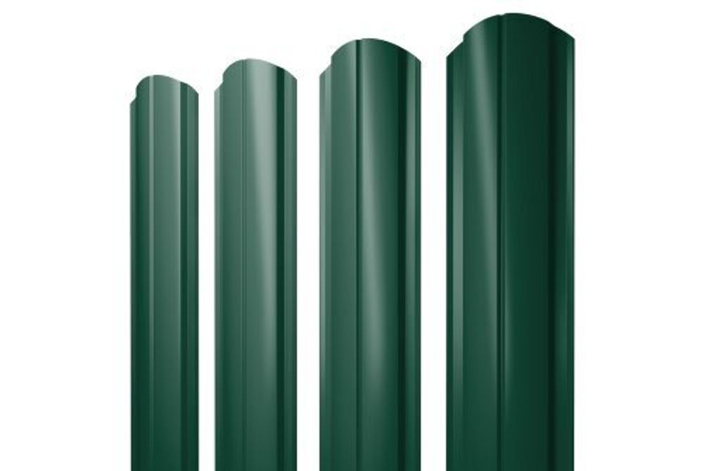 Штакетник 1800х115 зеленый мох RAL 6005 полукруглый фигрурный PROF