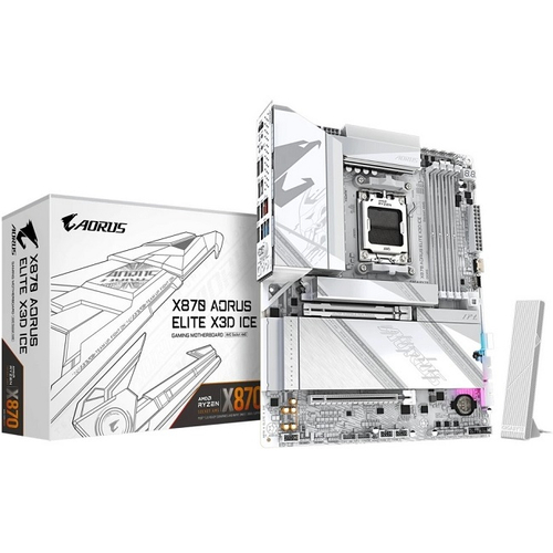 Материнская плата GIGABYTE X870 AORUS ELITE X3D ICE (AM5/AMD X870/4xDDR5/2xPCI-Ex16/4xM.2/SB7.1/Wi-Fi /BT/GLAN/HDMI/ATX)