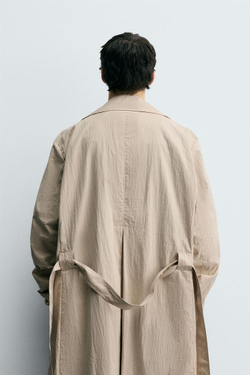 ZARA ТРЕНЧ OVERSIZE, ЖЕЛТОВАТО-БЕЛЫЙ