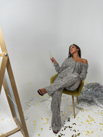 Костюм пайетки теплое серебро 4