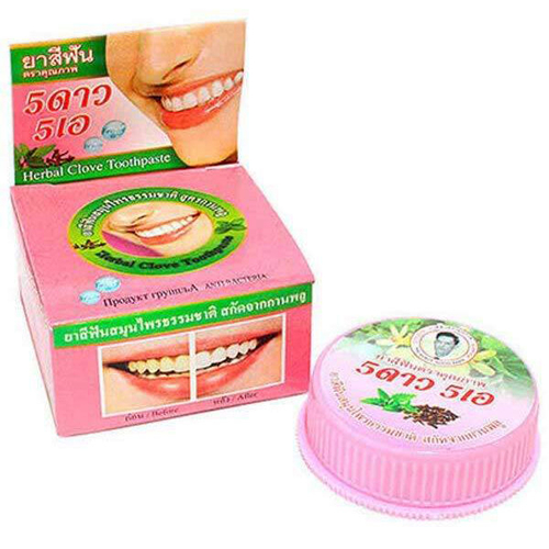 Зубная паста отбеливающая Гвоздика розовая 5 Star Clove Herbal Toothpaste, 25г