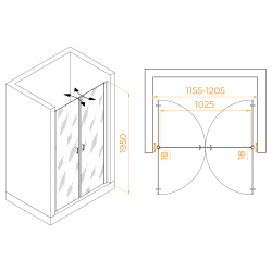 Душевая дверь RGW PA-104B (1200)