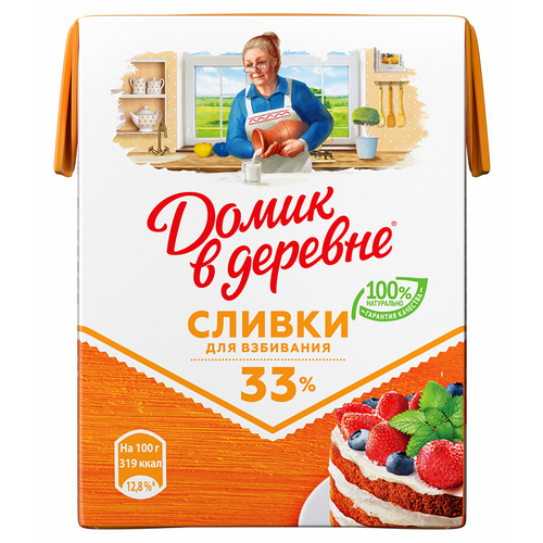 Сливки Домик в деревне стерилизованные 33% (200 г)