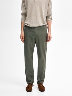 Massimo Dutti Зауженные холщовые брюки, зеленый