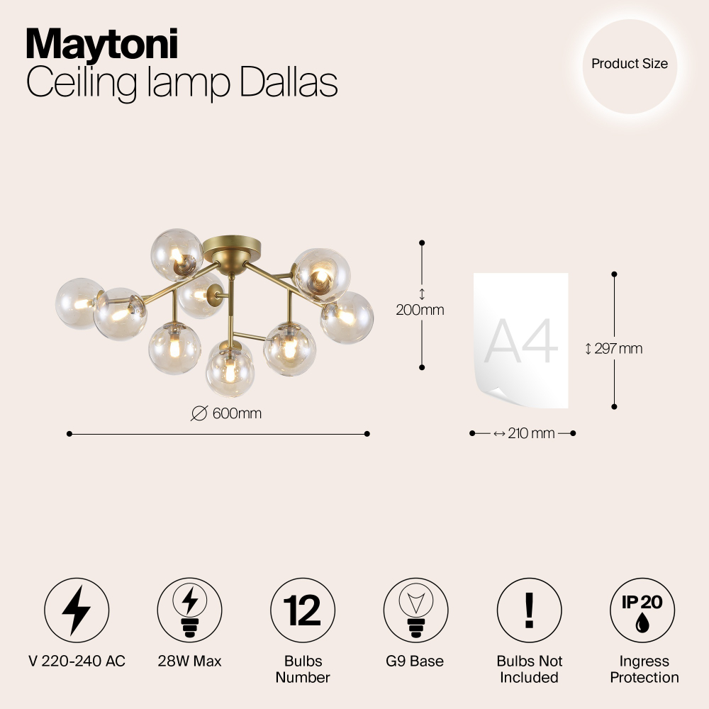 Потолочная люстра Maytoni MOD545PL-12G