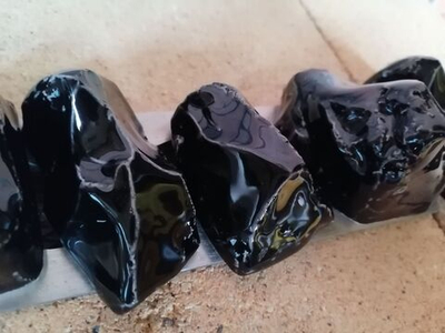 камни для биокамина керамические черные, 7 штук, 5-9 см