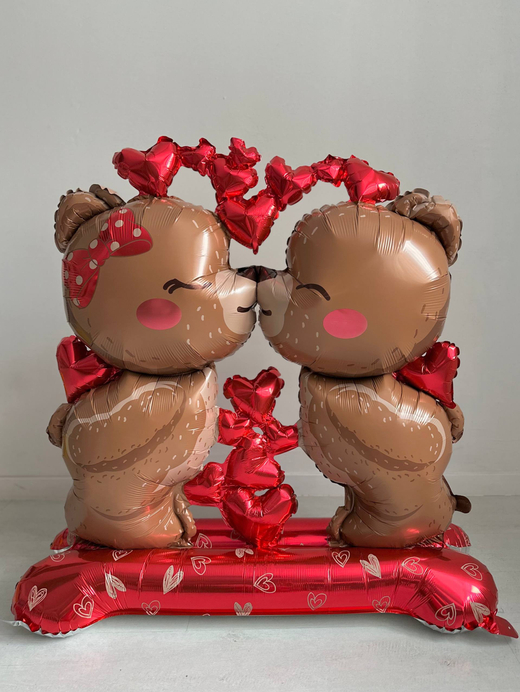 Шар-фигура, фольга, ПОД ВОЗДУХ ILY "Влюбленные мишки 3D" , 58"/150 см, инд. уп.