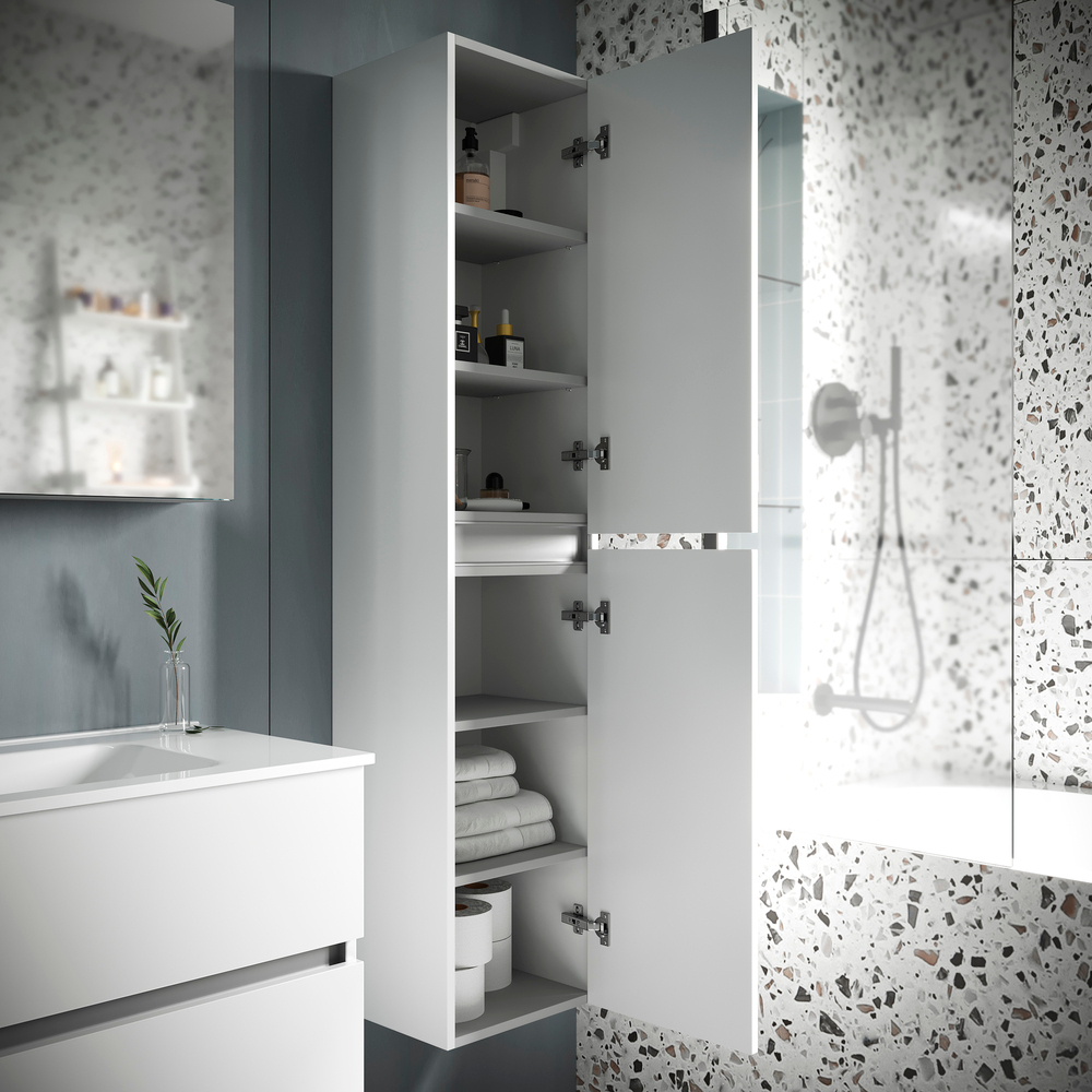 Шкаф-пенал Sancos Urban подвесной, белый глянец 350х300х1600