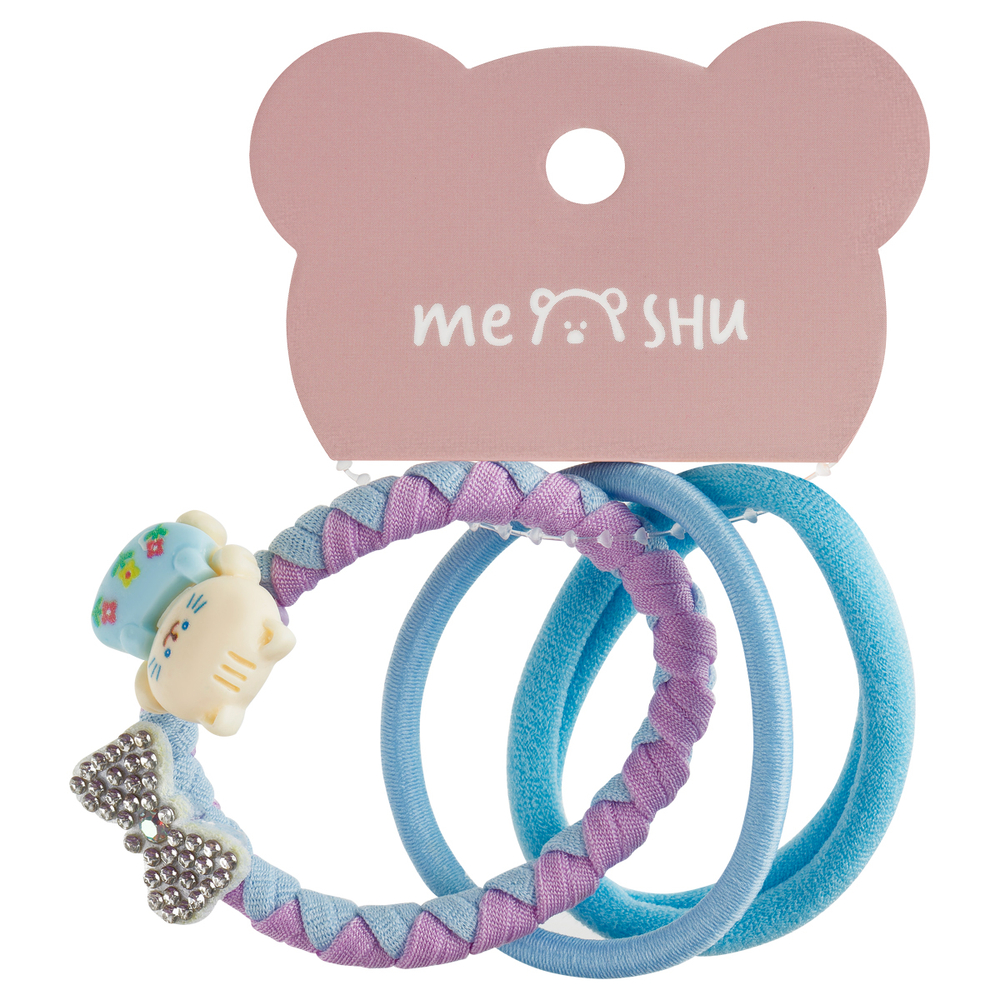 Резинки для волос MESHU, ассорти текстур, 3шт., диаметр 5см, европодвес MS_60566