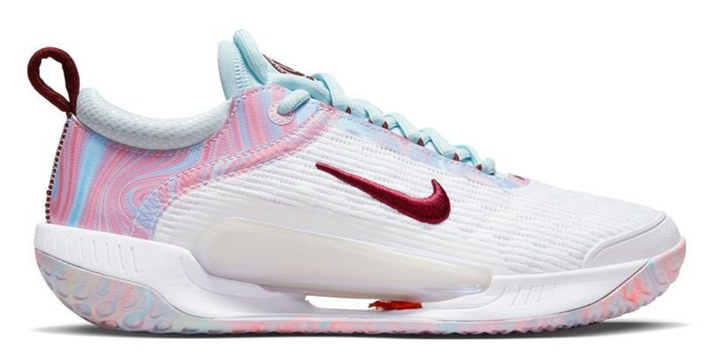Женские Кроссовки теннисные Nike Zoom Court NXT - white/glacier blue/team orange/dark beetroot