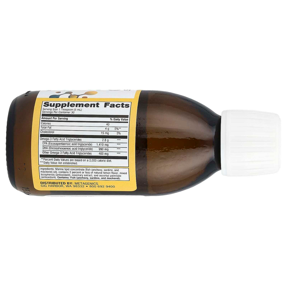 Metagenics, OmegaGenics EPA-DHA 2400. Натуральный лимон, 150 мл (5 жидк. унц.)