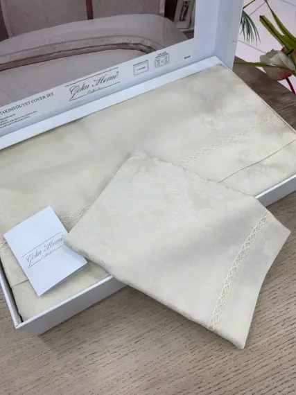 Постельное белье Gelin Home NIHAN евро кремовый