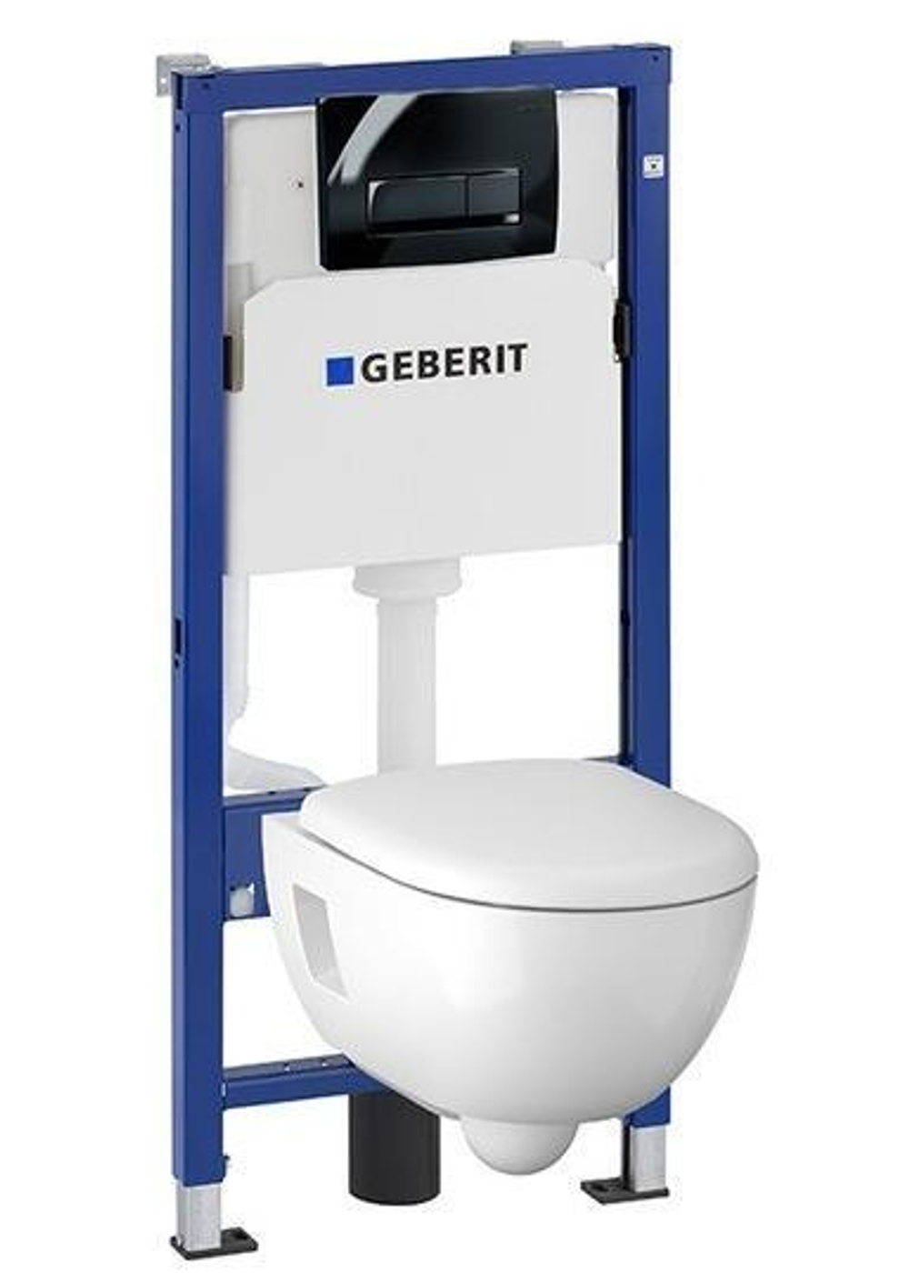 Комплект: инсталляция Geberit с подвесным унитазом и черной клавишей, 500.103.DW.R