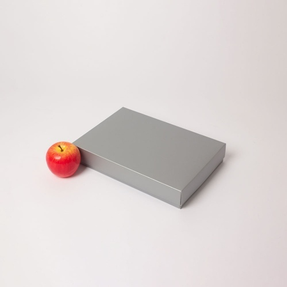 Коробка крышка-дно 30x5x20, серебро, картон