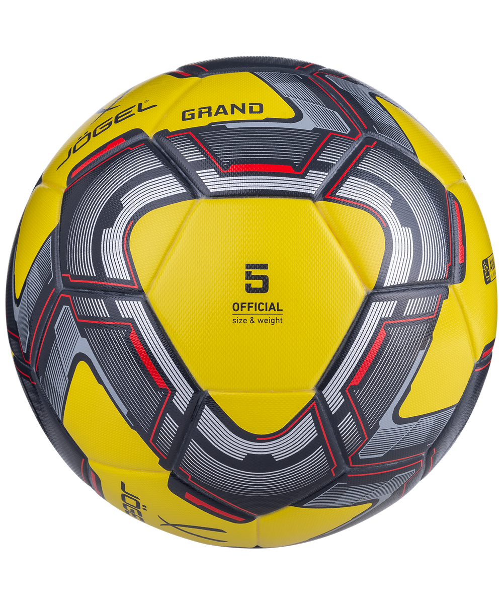 Мяч футбольный Grand №5, желтый/серый/красный