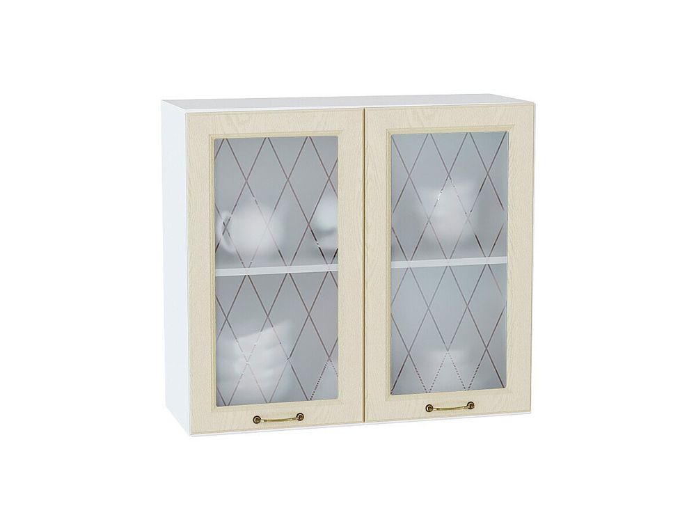 Шкаф верхний с 2-мя остекленными дверцами Ницца