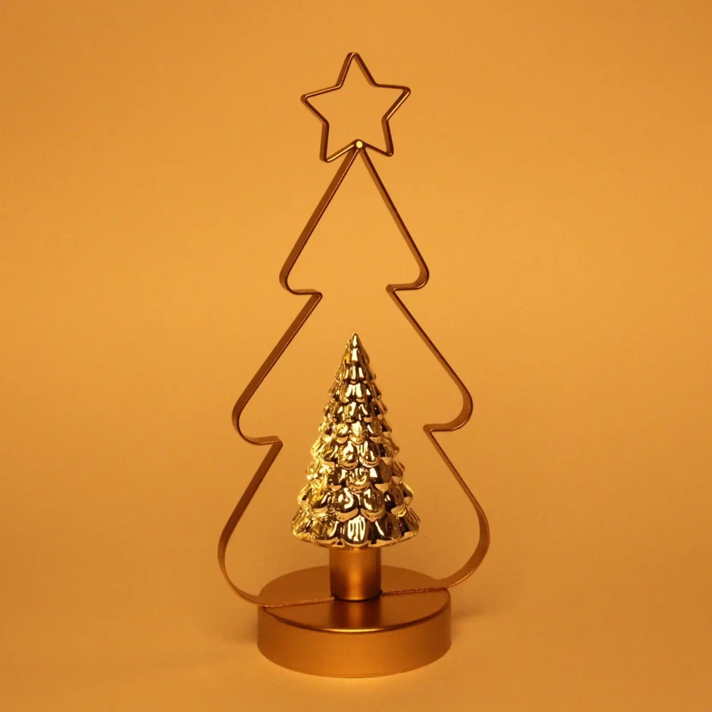Сувенир с подсветкой «Волшебная ёлочка» 15*32 см, золото