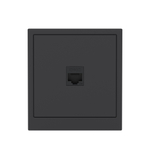 Компьютерная розетка RJ-45 без шторки, кат.5е одинарная, KANT, черный уголь