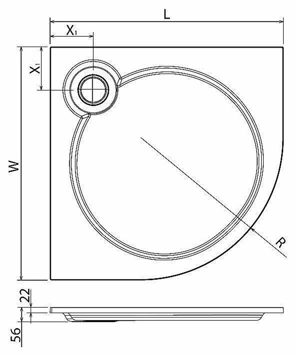 Душевой поддон Cezares TRAY-S-R-90-550-56-W 90х90 белый