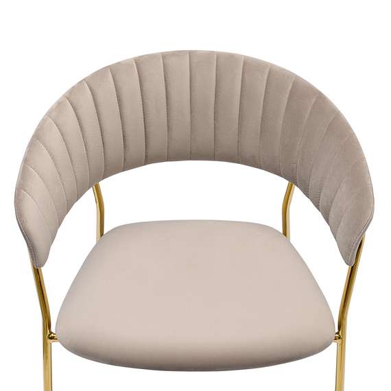 Стул Stefany, серый велюр, золотые ножки